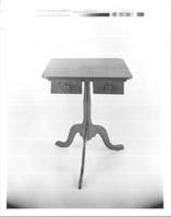 SA0635 - A small three legged table with slipper feet., Winterthur Shaker Photograph and Post Card Collection 1851 to 1921c